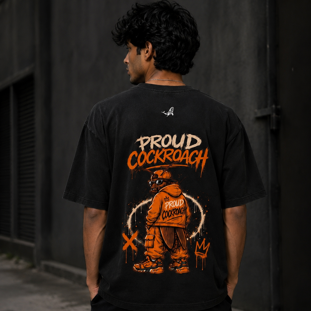 PROUD COCKROACH Graphic Heavyweight Oversized T-Shirt