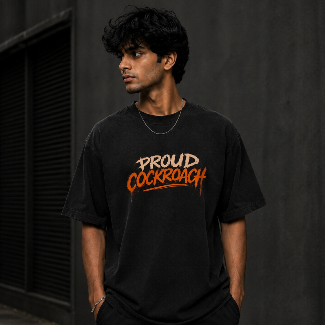 PROUD COCKROACH Graphic Heavyweight Oversized T-Shirt